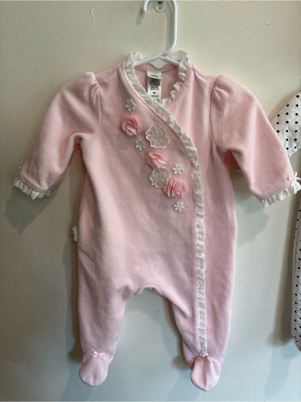 3-6. Month girl pajama set One-Piece Footed Sleepers floral